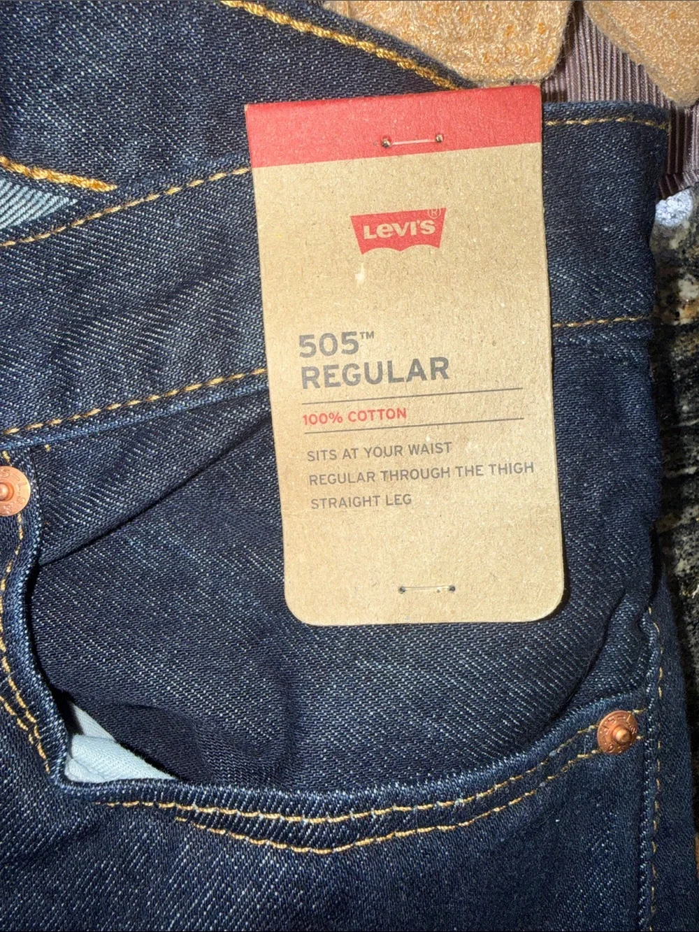 Men's Levi Strauss 505 Regular Fit Dark Indigo Jeans